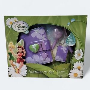 NWT Disney Fairies Tinkerbell  Heart Lock Dairy Stationery Set